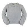 Hope & Henry Baby Girls' Peter Pan Collar Long Sleeve Sweater, Infant In Gray