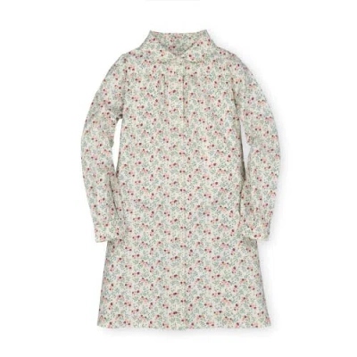 Hope & Henry Baby Girls' Peter Pan Collar Shirtdress, Infant In Ivory Meadow Floral