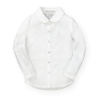 Hope & Henry Baby Girls' Peter Pan Collar Top, Infant In White