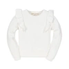 Hope & Henry Baby Girls' Pointelle Yoke Ruffle Sweater, Infant In Soft White