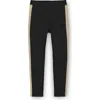Hope & Henry Baby Girls' Ponte Pant With Side Stripe, Infant In Black With Gold