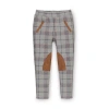 Hope & Henry Baby Girls' Ponte Riding Pant, Infant In Gray, Berry, And Navy Plaid