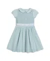 Hope & Henry Baby Girls' Puff Sleeve Smocked Party Dress With Peter Pan Collar - Baby In Gray