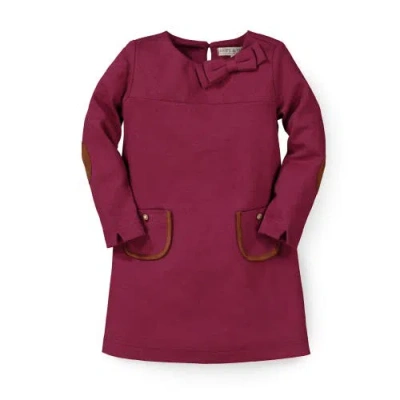 Hope & Henry Baby Girls' Quilted Ponte Riding Dress, Infant In Berry