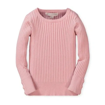 Hope & Henry Baby Girls' Rib Knit Sweater Top, Infant In Rose