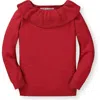 Hope & Henry Baby Girls' Ruffle Collar Sweater, Infant In Red