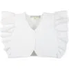 Hope & Henry Baby Girls' Ruffle Sleeve Sweater Vest, Infant In White