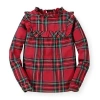 Hope & Henry Baby Girls' Ruffle Yoke Blouse, Infant In Red