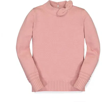 Hope & Henry Baby Girls' Tie-neck Sweater, Infant In Rose Tie-neck