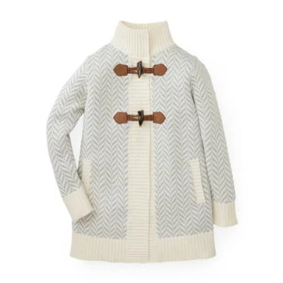 Hope & Henry Baby Girls' Toggle Sweater Cardigan, Infant In Gray Herringbone