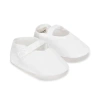 Hope & Henry Baby Linen Button Strap Soft Shoe, Infant In Soft White Linen Strap