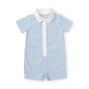 Hope & Henry Kids'  Baby Seersucker Button Front Romper, Infant In Blue Seersucker