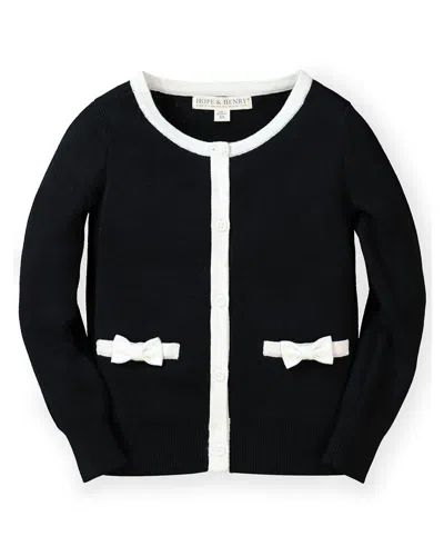Hope & Henry Bow Pocket Cardigan In Black
