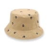 Hope & Henry Boys' Bucket Hat, Kids In Khaki With Navy Anchors