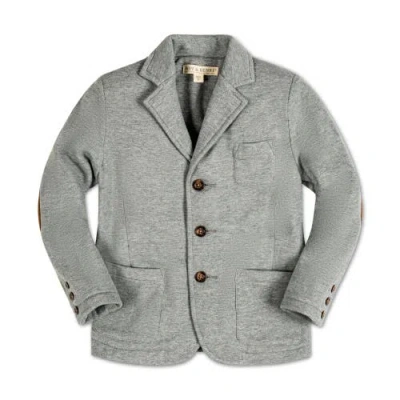 Hope & Henry Babies'  Boys' Fleece Blazer, Toddler In Gray Heather Herringbone