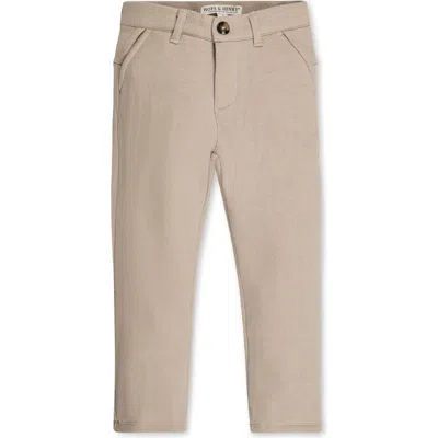 Hope & Henry Boys' Fleece Suit Pant, Kids In Taupe Herringbone Fleece