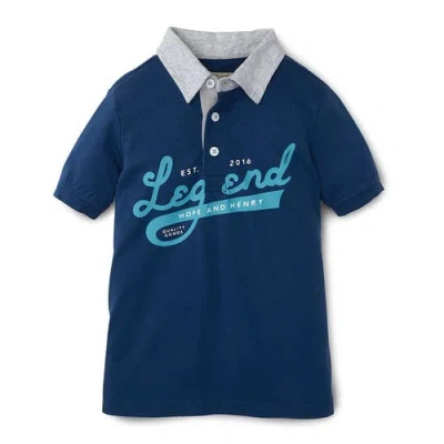Hope & Henry Boys' Graphic Polo, Kids In Blue