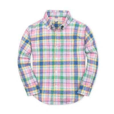 Hope & Henry Boys' Linen Button Down Shirt, Kids In Flower Show Plaid