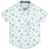 Hope & Henry Boys' Linen Short Sleeve Button Down Shirt, Kids In Coastal Cottage Floral