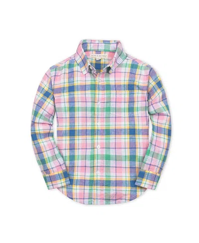 Hope & Henry Boys' Long Sleeve Linen Button Down Shirt - Baby In Multi