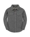 Hope & Henry Kids' Long Sleeve Quilted Button Down Shirt Jacket In Black