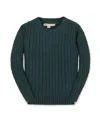 Hope & Henry Boys' Organic Cable Crewneck Pullover Sweater - Little Kid, Big Kid In Green