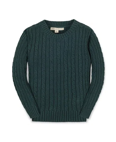 Hope & Henry Boys' Organic Cable Crewneck Pullover Sweater - Little Kid, Big Kid In Green