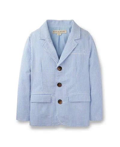 Hope & Henry Boys' Organic Classic Seersucker Suit Jacket - Little Kid, Big Kid In Blue