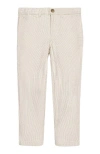 Hope & Henry Boys' Organic Cotton Seersucker Suit Pant, Kids In Tonal Tan Seersucker