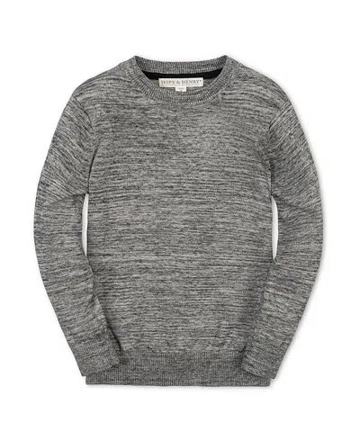 Hope & Henry Boys' Organic Crewneck Pullover Sweater - Little Kid, Big Kid In Black Space Dye