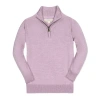 Hope & Henry Boys' Organic Fine Gauge Half Zip Sweater, Kids In Lavender Marl