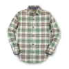 Hope & Henry Boys' Organic Flannel Shirt, Kids In Camel And Green Plaid