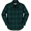 Hope & Henry Boys' Organic Flannel Shirt, Kids In Deep Green Plaid