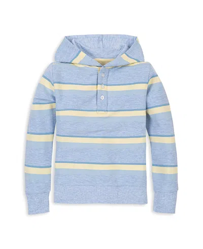 Hope & Henry Boys' Organic French Terry Henley Hoodie - Little Kid In Blue