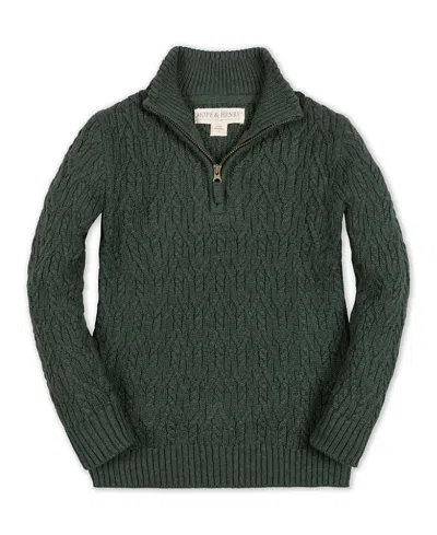Hope & Henry Boys' Organic Half Zip Cable Sweater - Little Kid In Multi