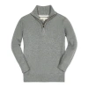 Hope & Henry Boys' Organic Half Zip Sweater, Kids In Dark Gray Heather With Flecks