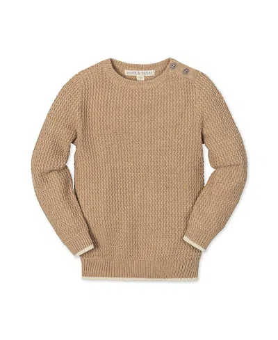 HOPE & HENRY BOYS' ORGANIC LONG SLEEVE CREWNECK SWEATER WITH BUTTONS - LITTLE KID, BIG KID