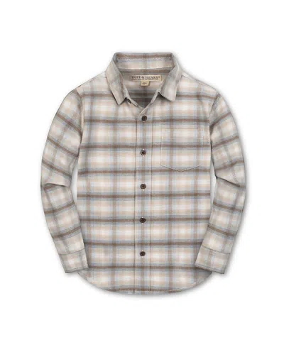 HOPE & HENRY BOYS' ORGANIC LONG SLEEVE FLANNEL BUTTON DOWN SHIRT - LITTLE KID, BIG KID