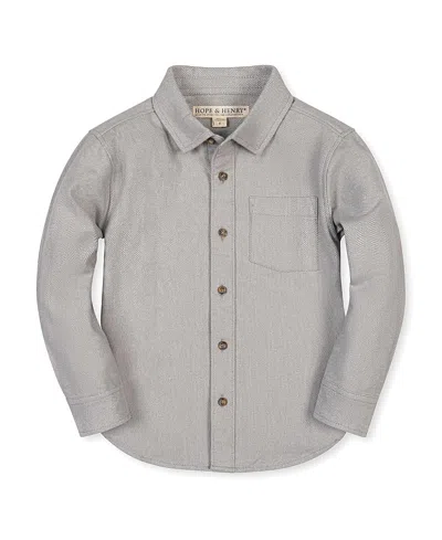 Hope & Henry Boys' Organic Long Sleeve Flannel Shirt - Little Kid In Gray