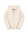 Hope & Henry Kids' Organic Long Sleeve Full Zip Hooded Sweater With Elbow Patches In Neutral