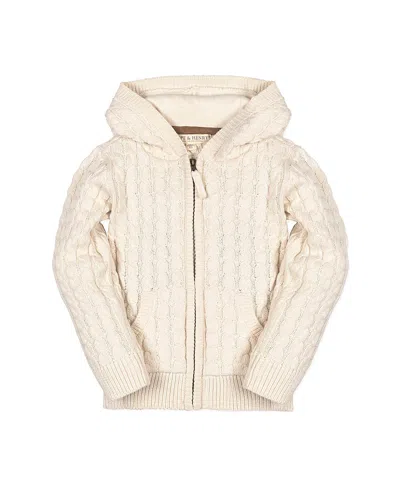 HOPE & HENRY BOYS' ORGANIC LONG SLEEVE FULL ZIP HOODED SWEATER WITH ELBOW PATCHES - LITTLE KID, BIG KID