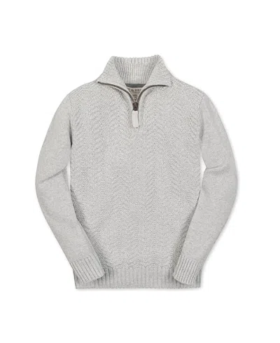 HOPE & HENRY BOYS' ORGANIC LONG SLEEVE HALF ZIP CABLE PULLOVER SWEATER - BIG KID