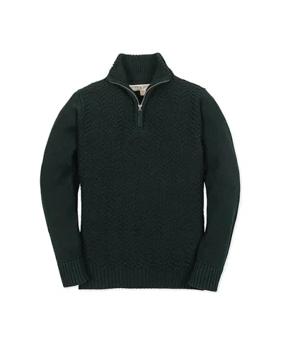 HOPE & HENRY BOYS' ORGANIC LONG SLEEVE HALF ZIP CABLE PULLOVER SWEATER - BIG KID