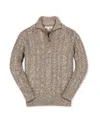Hope & Henry Kids' Organic Long Sleeve Half Zip Cable Pullover Sweater In Neutral