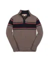 Hope & Henry Kids' Organic Long Sleeve Half Zip Sweater With Engineered Stripe In Neutral