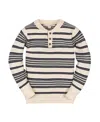 Hope & Henry Kids' Organic Long Sleeve Henley Pullover Sweater With Elbow Patches In Neutral