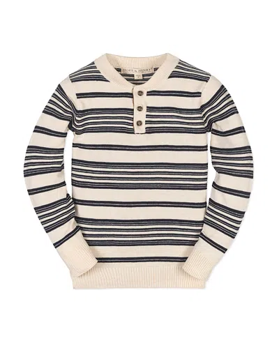 HOPE & HENRY BOYS' ORGANIC LONG SLEEVE HENLEY PULLOVER SWEATER WITH ELBOW PATCHES - LITTLE KID, BIG KID