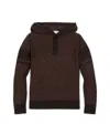 Hope & Henry Kids' Organic Long Sleeve Hooded Henley Sweater In Brown
