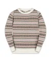 Hope & Henry Kids' Organic Long Sleeve Intarsia Crew Neck Pullover Sweater In Multi