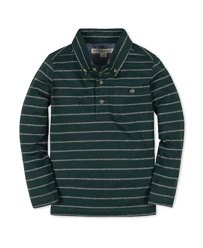 Hope & Henry Boys' Organic Long Sleeve Jersey Knit Polo Shirt - Little Kid, Big Kid In Brown